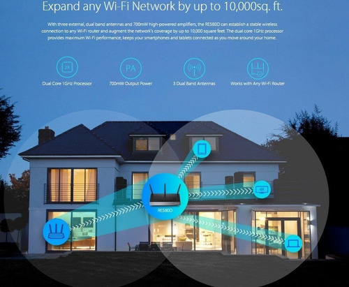 Tp-link Re580d Repetidor Wifi Dual Ac 1900 3 Antenas Gigabit