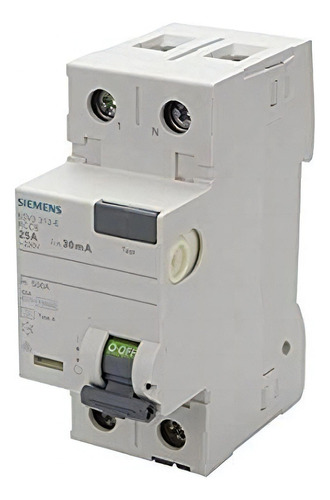 Interruptor diferencial Siemens Sentron 5SV4312-0 - 2 POL ; Ic=30mA ; In=25A