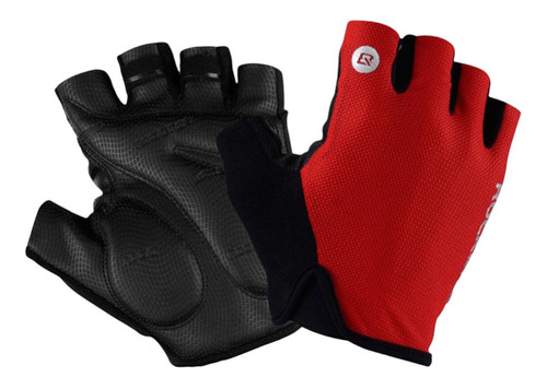 Guantes Para Ciclismo De Medio Dedo Rockbros Rojo - Negro