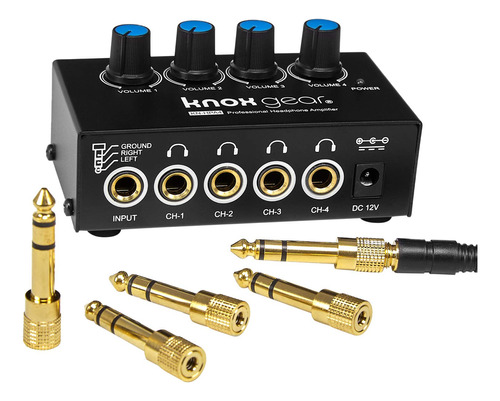 Knox - Amplificador Porttil Para Auriculares De 4 Canales Am
