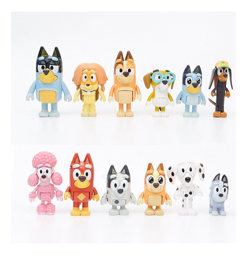 12pcs Bluey Familia Y Ami-gos Figura Modelo Juguete Regalo