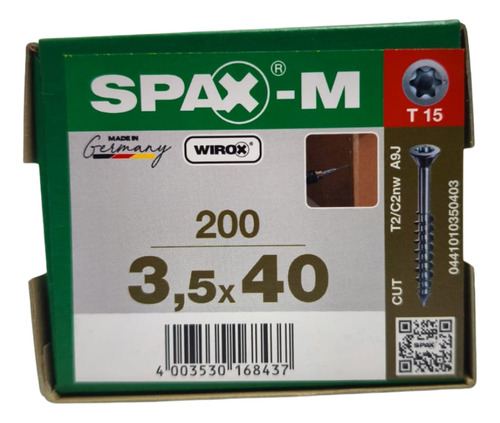 Tornillos Spax-m 3.5 X 40 Caja De 200 Tornillos Para Mdf