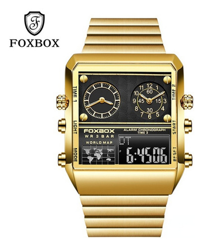 Reloj Luminoso Con Cronógrafo Foxbox Para Hombre, Resistente