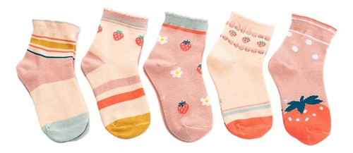 Calcetines De Fresa Para Niños Cute Baby 5 Pares