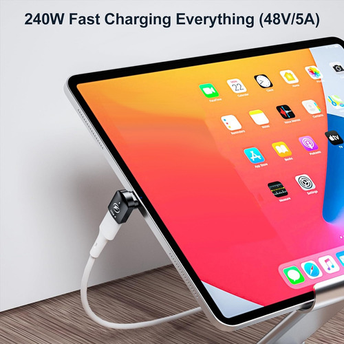 Adaptador Magnético Usb C De 2 Piezas De 240 W, Adaptador Ma