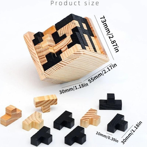 Bloques De Construcción De Tetris De Juguete De Madera