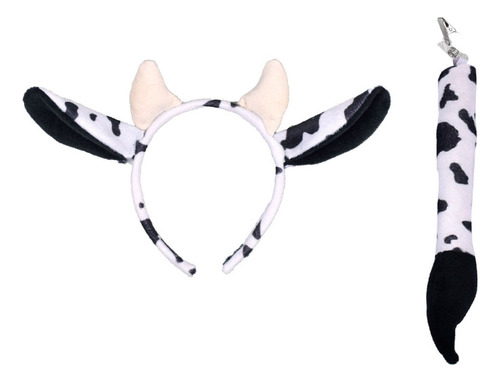 Xc Creativo Conjunto De Diadema Con Orejas Vaca Y Cola