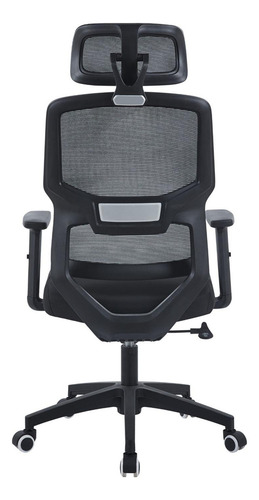 Silla De Escritorio Y Oficina Ergonomica Con Soporte Lumbar y Apoyabrazos Regulable Color Negro Material Del Tapizado Malla