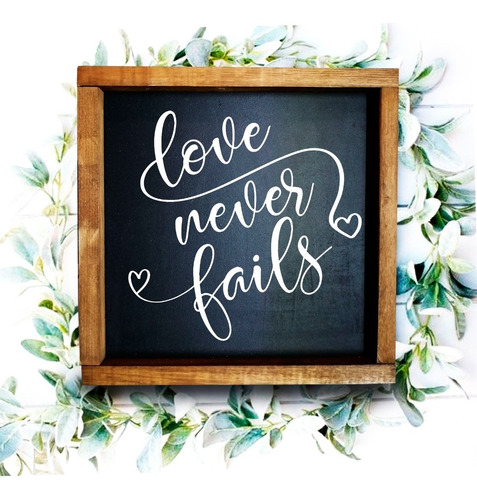 Cuadro De Amor Vintage Love Never Fails 30 X 30 Cm 