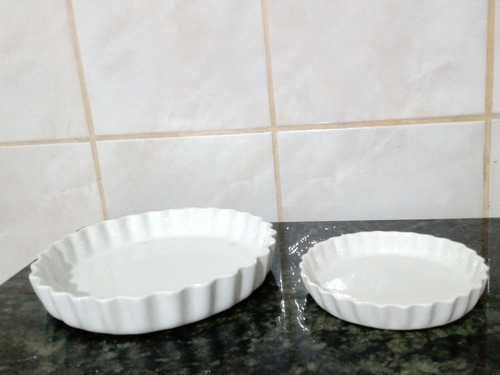 Lote De 2 Formas Para Quiche Porcelana Refratário 