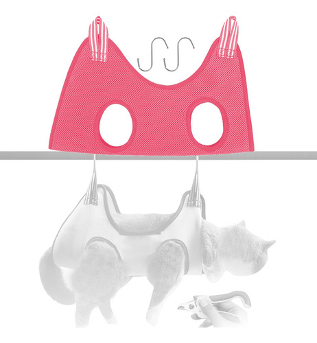 2 Cat Grooming Hamaca Restricción Rosa Medio Multi Rosa