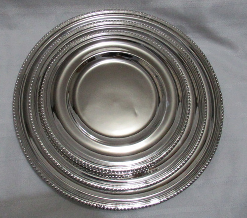 4 Bandejas Redondas Devon Bronce Plateado Argentina 10178 (Usado)