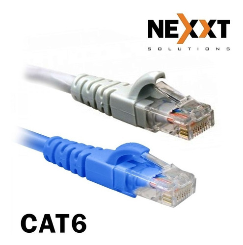 Imagen 1 de 3 de Cable De Red Utp Patch Cord Nexxt Cat6 Certificado 7 Pies