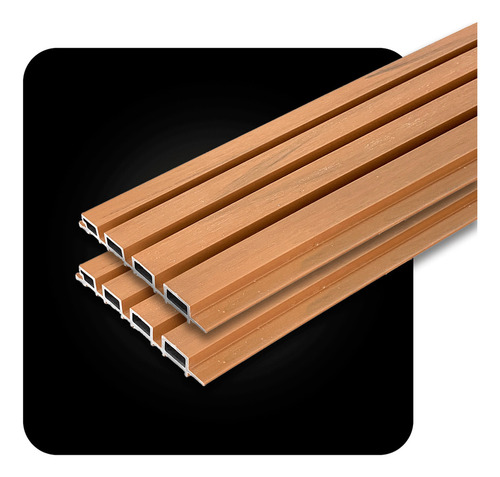 Painel Ripado Wpc Externo Cores Kit 5 Un - 2,90m X 20cm Cor Amêndoa Amêndoa