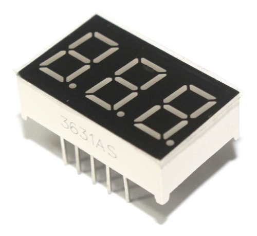 50x Display Led 7 Segmentos 3 Digitos 0.36 Catodo Comum