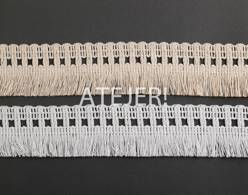 Imagen 4 de 5 de Fleco De Algodón De 4 Cm De Ancho X 10 Mts Art Bl262 Blanco