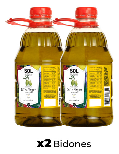 Aceite De Oliva Extra Virgen Sol De Aculeo Blend 2 X 2000 Ml