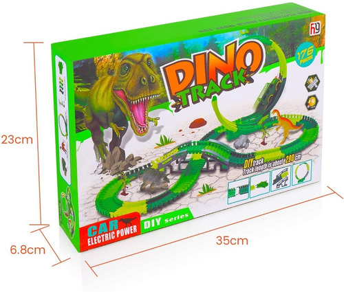 Imagen 8 de 8 de Niños Juguete Eléctrico Dinosaurio Rail Coche 184pcs