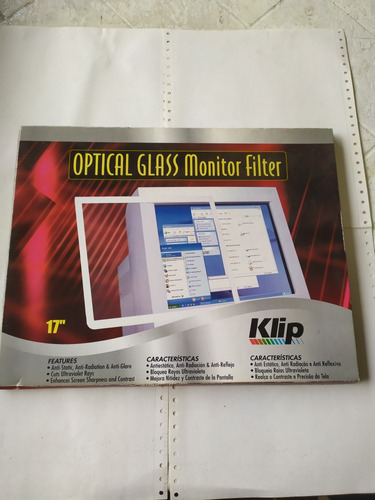 Filtro Óptico Para Monitor 17  Optical Glass Monitor Filter