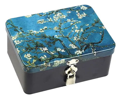 . Caja De Almacenamiento Metal Flor Albaricoque Van Gogh