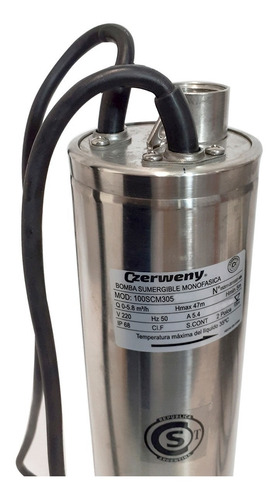 Imagen 4 de 10 de Bomba Sumergible Pozo Agua Czerweny 1,5 Hp 220v 100scm308-1