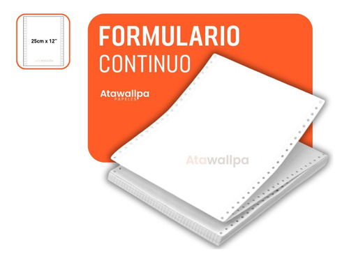 Formulario Continuo 12x25 Pleca 6 Obra 70grs 1000 Hojas