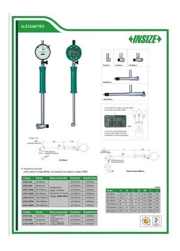 Alesometro 35 - 60 Mm Marca Insize 2322-60 A