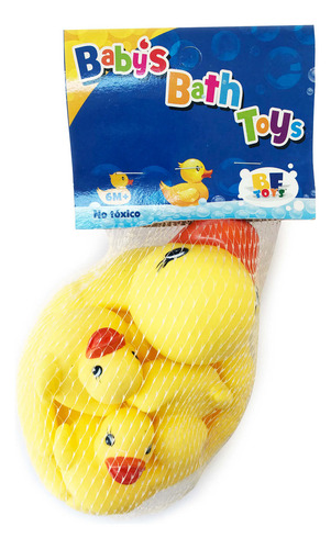 Bf Toys Familia De Patitos De Hule Para La Bañera 4 Piezas Amarillo