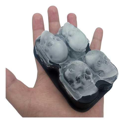 Moldes Silicona 3d: 4 Calaveras Hielo, Chocolates, Whisky X2