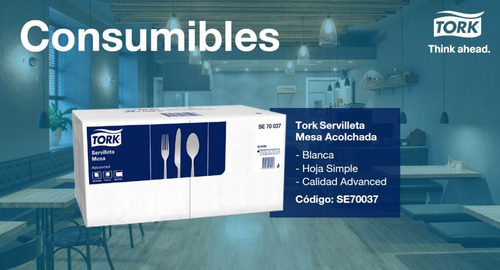 Servilleta De Mesa Tork Acolchada 33x33cm 12 Paq X 200un
