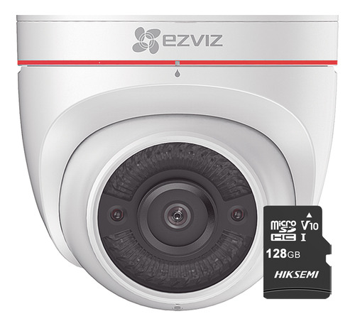 Ezviz Kit Cámara Domo IP C4W-PLUS-128 2 MP Capacidad 128 GB Micro SD WiFi / Audio 2 vías / Alerta Sirena y Estrobo C4W / Notificación Push / Visión Nocturna IR 30 / Video Vigilancia 24/7
