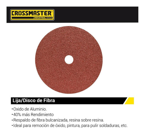 Imagen 2 de 4 de Lija Disco Fibra Ø 180 Mm Grano: 16 - 25 Hojas Crossmaster 9