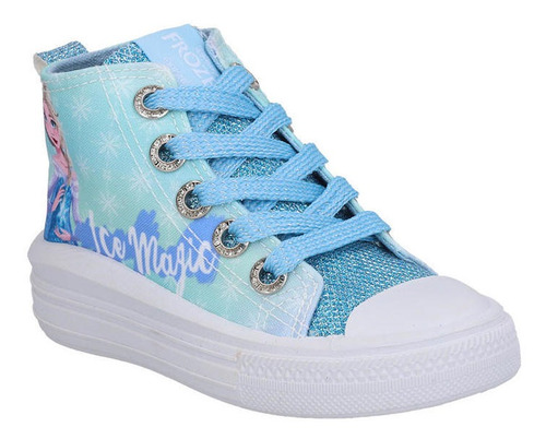 Zapatilla Alta Lona Con Plataforma Frozen 