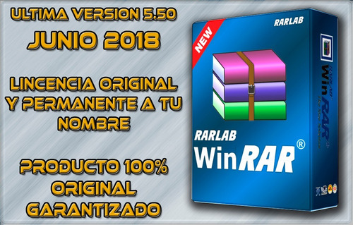 Winrar 5.50 Licencia Personalizada - Versión Junio 2018!