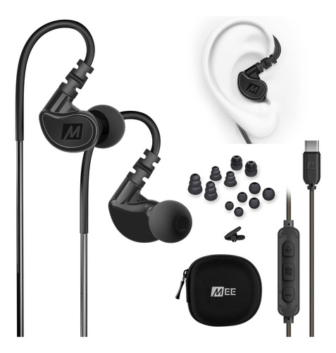 Mee Audio M6 Sport Usb-c Auriculares Con Cable Con Ganchos Y