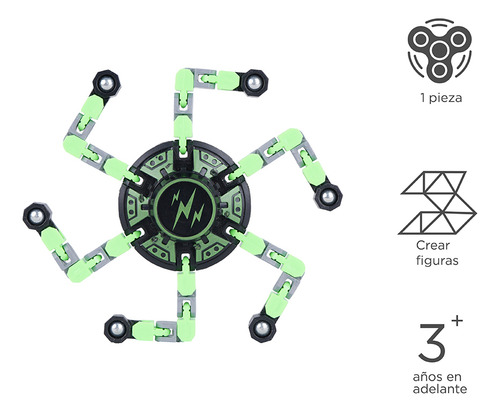 Miniso Spinner Transformable Plástico Verde 13.5 Cm