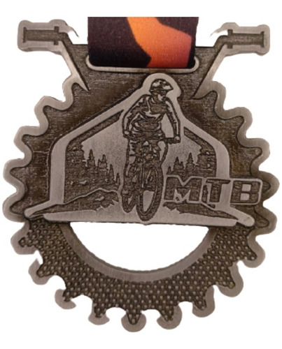 Medalha Personalizada Moto Bike 7x7 50 Unidades Prata Velha