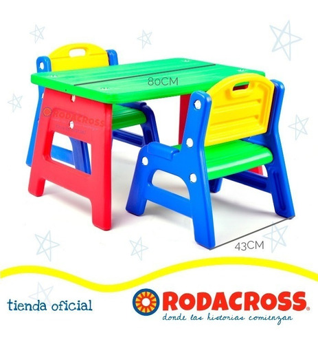 Imagen 2 de 10 de 2 Sillitas Mas Mesa Infantil Rodacross Pvc Irrompible Lanus