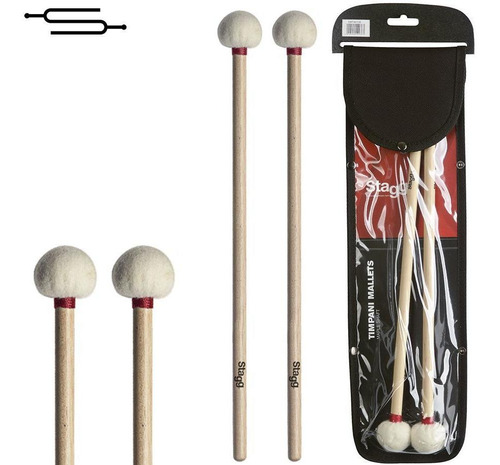 Palillos Bateria Platillos Timbales Stagg Mallet 35 Full