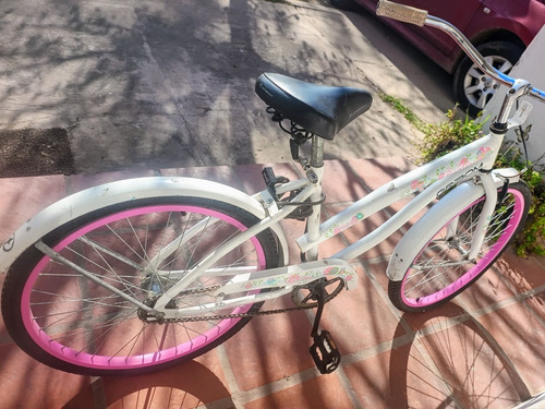 Bicicleta Gribom Rodado 24 Blanca Rosa