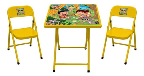 Conjunto De Mesa Infantil Zoológico Com 2 Cadeiras Açomix