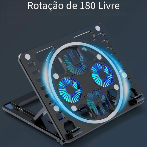 Suporte Notebook Celular Tablet Livro Com 2 Ventoinhas Gamer