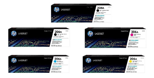 Kit Cartuchos De Toner Hp 206a Amarillo Cian Magenta Y 2 Neg