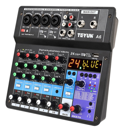 Aa Consola De Audio A6 6ch Protable Mini Mezclador Con
