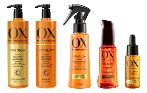 Kit Ox Vita Glow Mari Maria Cond+shampoo+serum+oleo+tonico