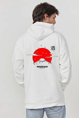 Buzo Canguro Viste Vilo Oversize Estampado Mountain Frisado