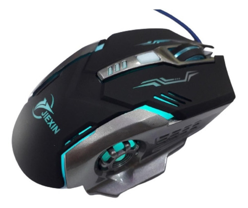Mouse De Juego Gamer Luz Led Rgb Alta Precisión 4000dpi Pc Color Negro