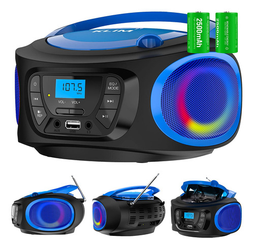 Klim Boombox Sistema Audio Portatil Para Radio Fm Cd Mp3 Usb