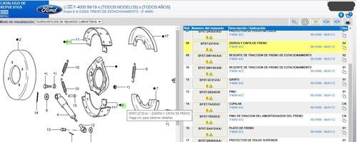 Zapatas Y Cintas De Freno Mano Ford 4000 99/12  Bf8t2218a  