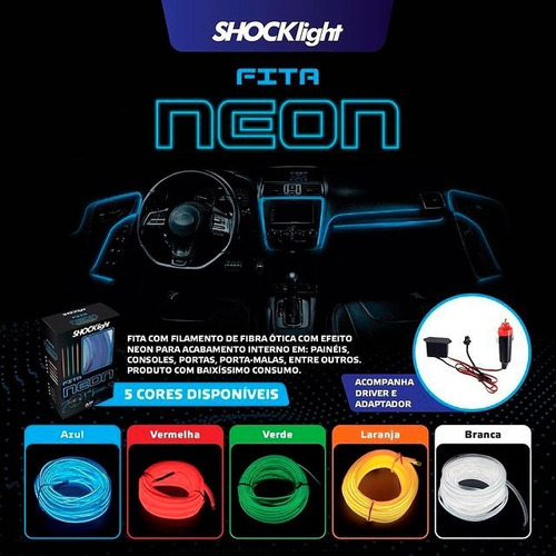 Fita Neon Acabamento Interno Branca 3 Metros